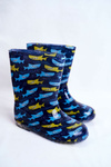 Detský gumový galoshes Navy Blue Shark