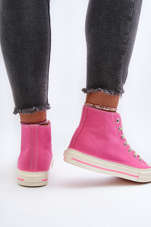 Dámske vysoké tenisky Big Star NN274282 ružové