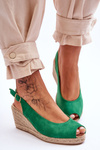 Semišové sandále pre zelené kliny Elsie