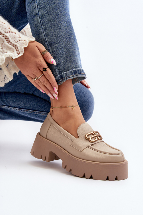 Zazoo 20164 Dámske mokasíny z prírodnej kože Beige