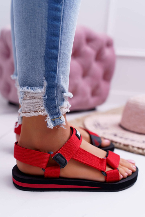 Dámské Sandály Big Star Ploché Červené DD274A284