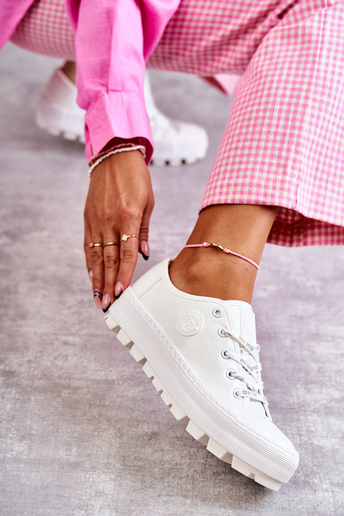 Módne lakované veľké hviezdy KK274045 Biele tenisky