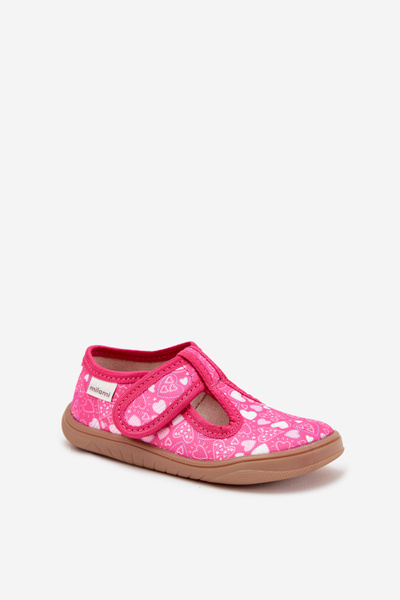 Barefoot Papuče Dievčenské Srdiečka Na Suchý Zips Milami Fuchsie Talirae