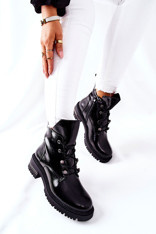 Boty Lakované zateplené Sergio Leone černé TR744