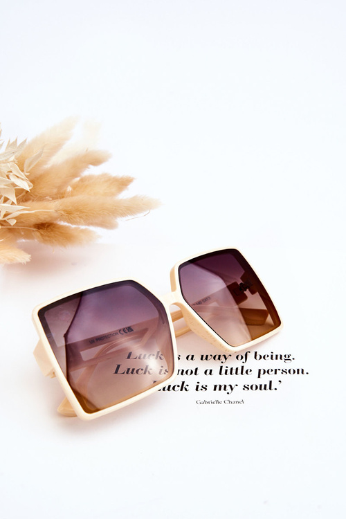 Čtvercové sluneční brýle M2376 Béžove