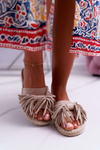 Ženské papuče Beige Boho Vices 8458