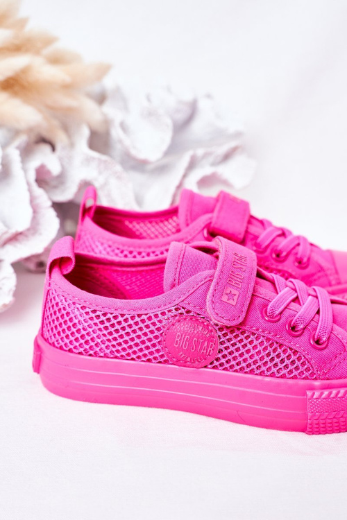 Detské tenisky s sieťou Big Star HH374019 Fuksja