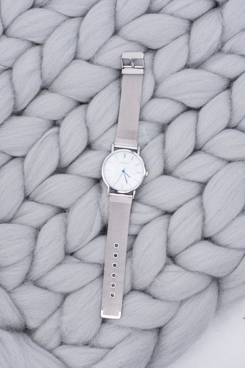 Women's Silver Stylish Watch with Bracelet
