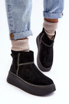 Dámske semišové snehové topánky Maciejka 06257-01 Čierna