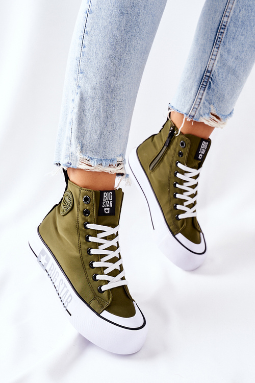 Vysoké Tenisky Na Platformě Big Star II274018 Khaki