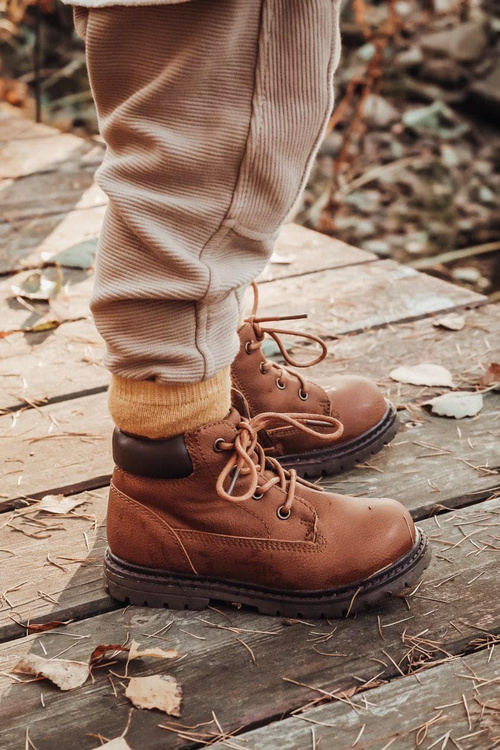 Dětské boty traperky teplé hnědé Moa