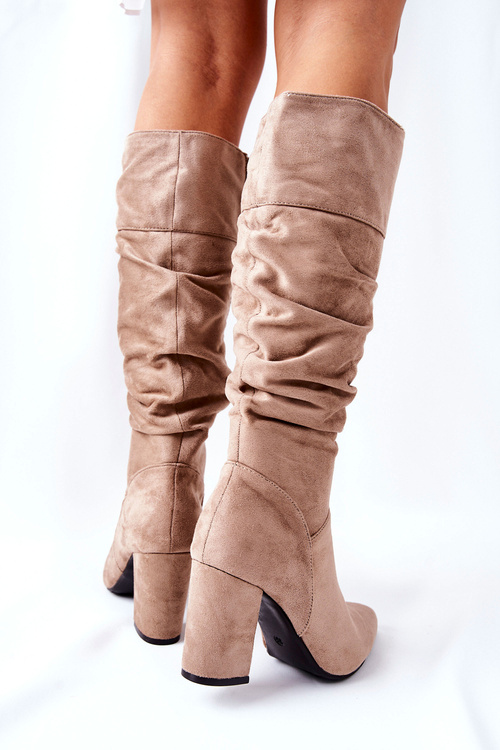 Kozačky Na Vysokém Podpatku Béžové Dorelle