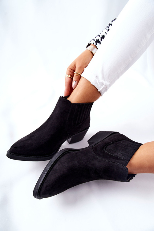 Semišové Nazouvací Boty Černé Assanella