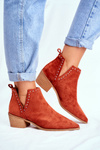 Dámské Kotníkové Boty Na Podpatku Oranžové Margate