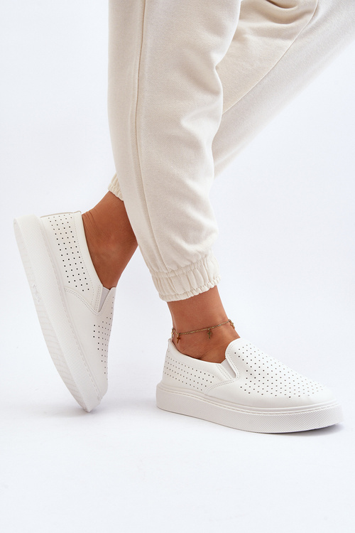 Dámské bílé tenisky bez šněrování Echossia