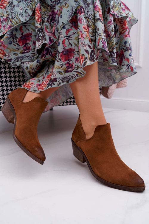 Dámské Kotníkové Boty semišové hnědé Anabella