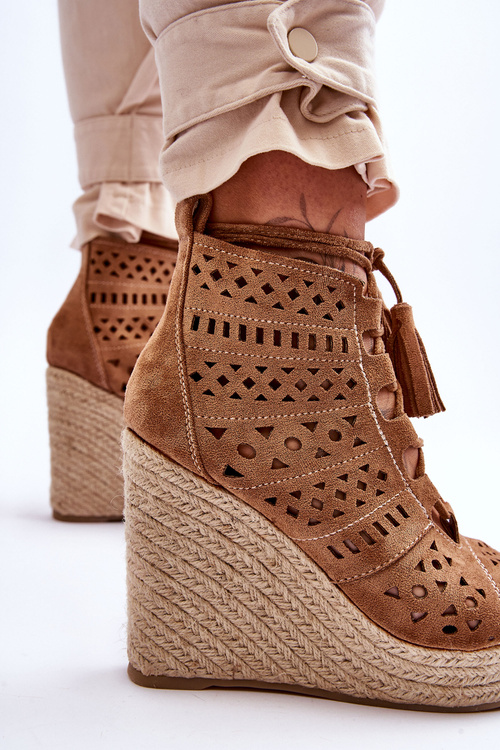 Camel Berthe Suede Openwork topánky