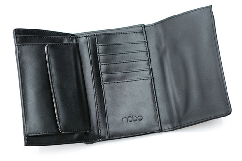 Dámska strieborná čierna nobo peňaženka