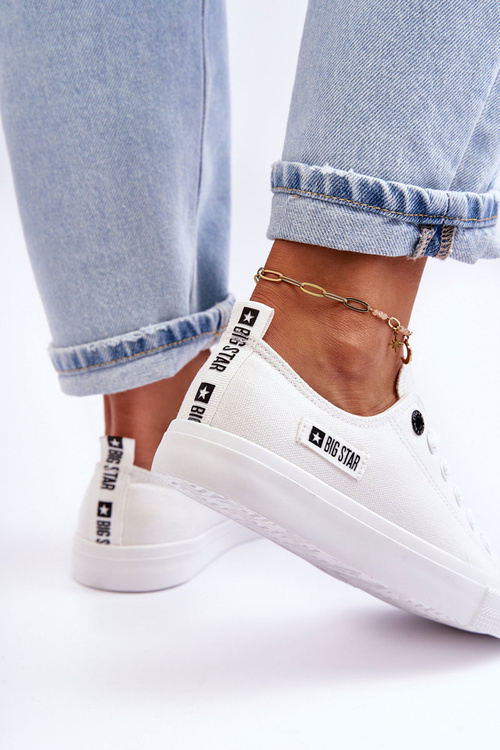 Dámské nízké Materiál tenisky Big Star KK274008 Bílé