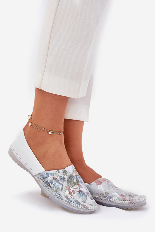 Kožené Baletky Se Vzorem Maciejka T1930-38 Bílé