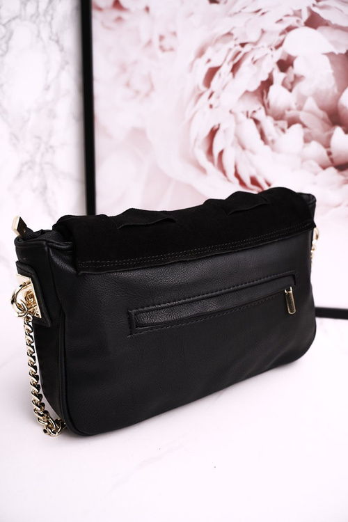 Kabelka listonoška Se Semišovým Copem LAURA BIAGGI černá