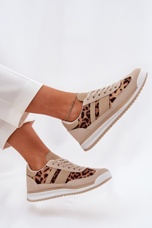 Športová Obuv Dámske Sneakers Leopardie Béžovo-Hnedé Galabis