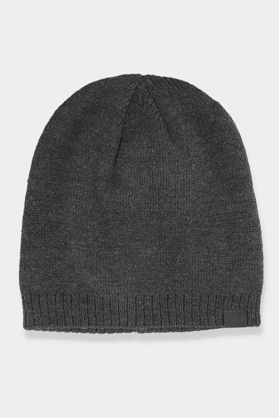 Mužský zimný klobúk 4F 4FAW23ACAPM304-23M Tmavosivá