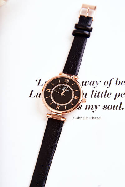 Dámské hodinky s kubickými zirkony Giorgio & Dario Černá