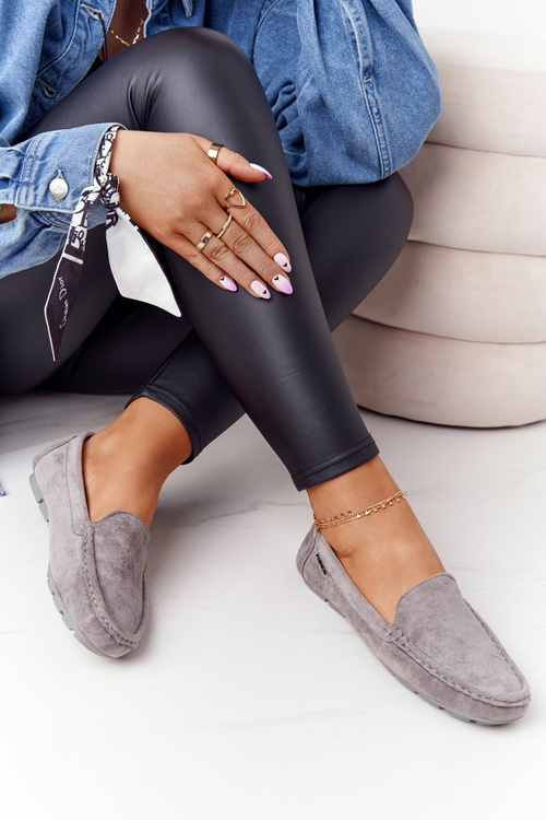 Dámské Semišové Mokasíny Šedé San Marino
