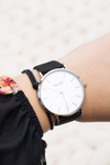 Elegant Leather Black Women Ernest Watch
