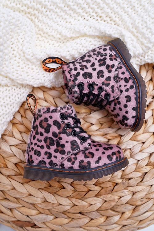 Dětské Boty Se Zipem Růžové Leopard Lilo