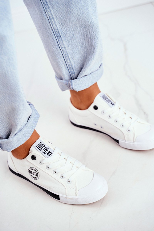 Dámske tenisky pre veľké hviezdy biele FF274228