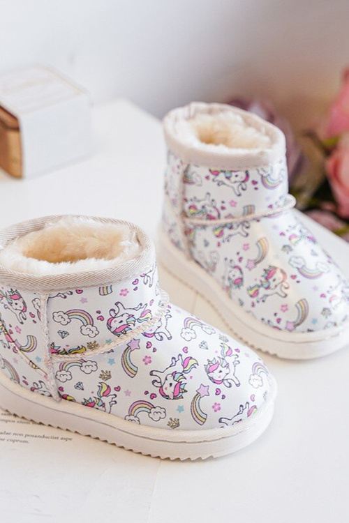 Detské snehové topánky vzorované béžou Elenet