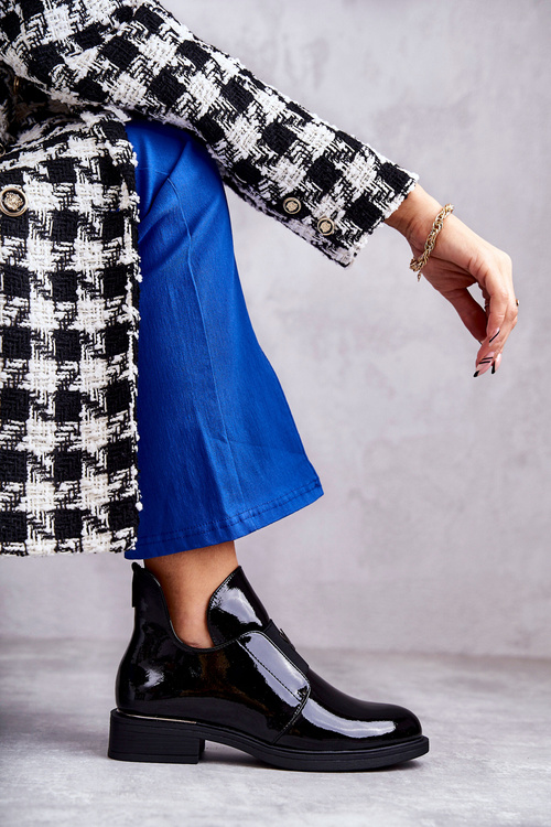 Maľované topánky s plochým výrezom čiernej eunice