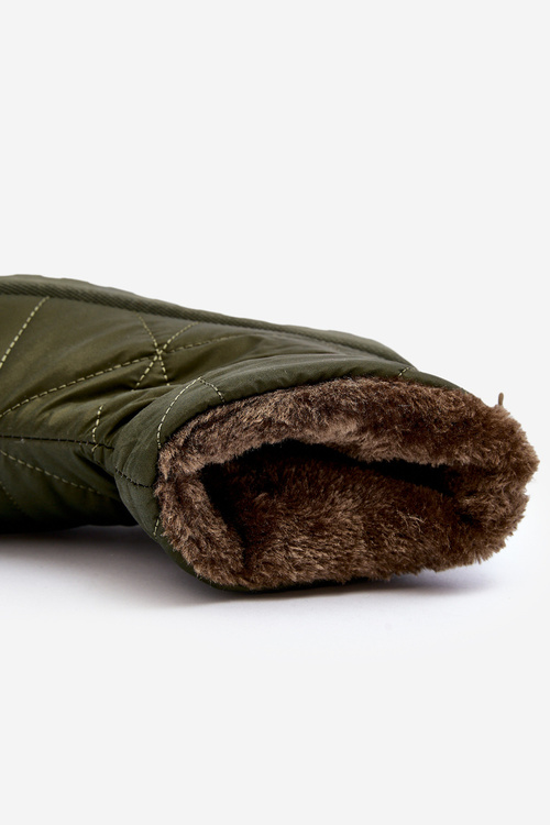 Dámske snehule na masívnej platforme zelené Fionia