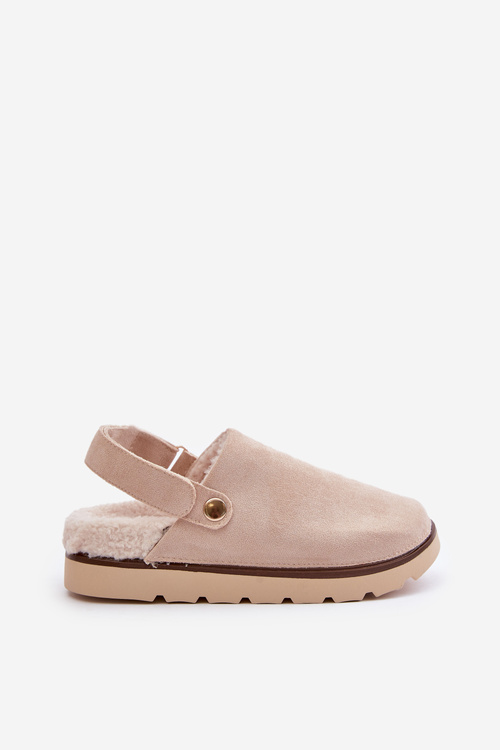 Dámske Papuče Na Hrubej Podošve S Kožúškom A Sponou Čierne Linneola