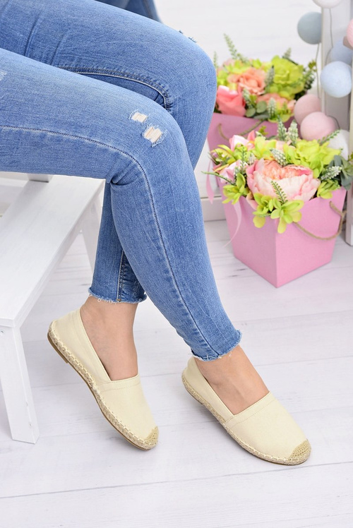 Damskie Beżowe Espadryle Slip On Lupita