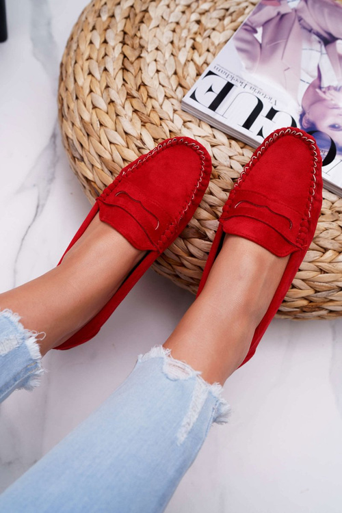 Dámske červené mokasíny