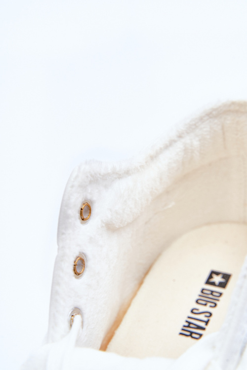 Dámské kožené tenisky na koturnu Big Star MM274002 Bílé