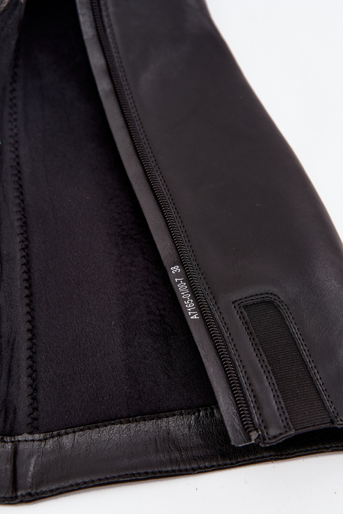 Kožené zateplené dámske čižmy na podpätku Maciejka A7165-01 Čierne