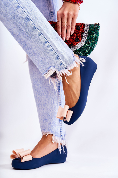 Dámske gumové baleríny s bratkou námorníctva