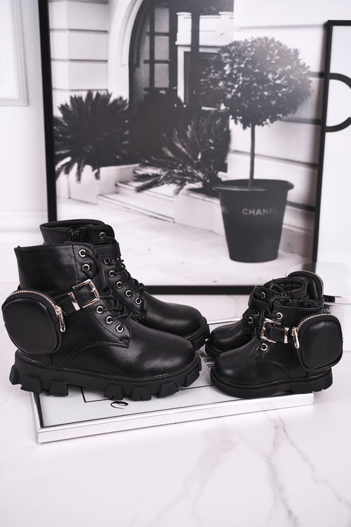 Dětské boty s malou taškou černé Twinkle