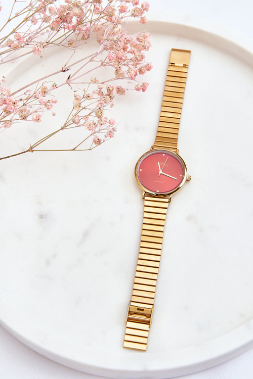 Dámské vodotěsné hodinky na náramku Giorgio&Dario Zlato-červená