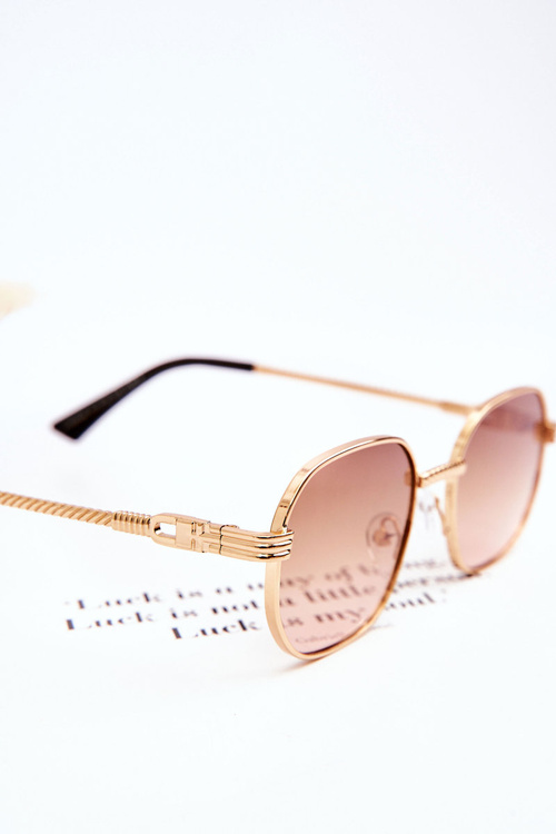 Módne slnečné okuliare Ful Vue V160049 Gold-Brown