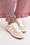 Dámske Športové Topánky Sneakers Z Eko Kože Béžové Ravina