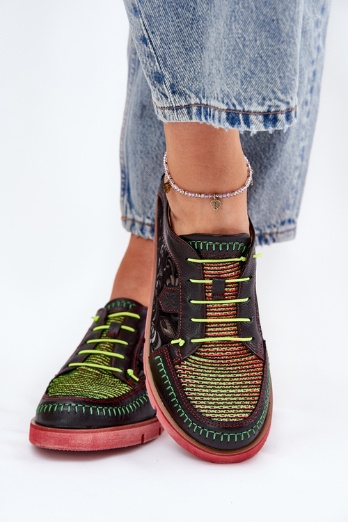 Kožené Polobotky Dámské Vzorované Maciejka 06784-20 Černé