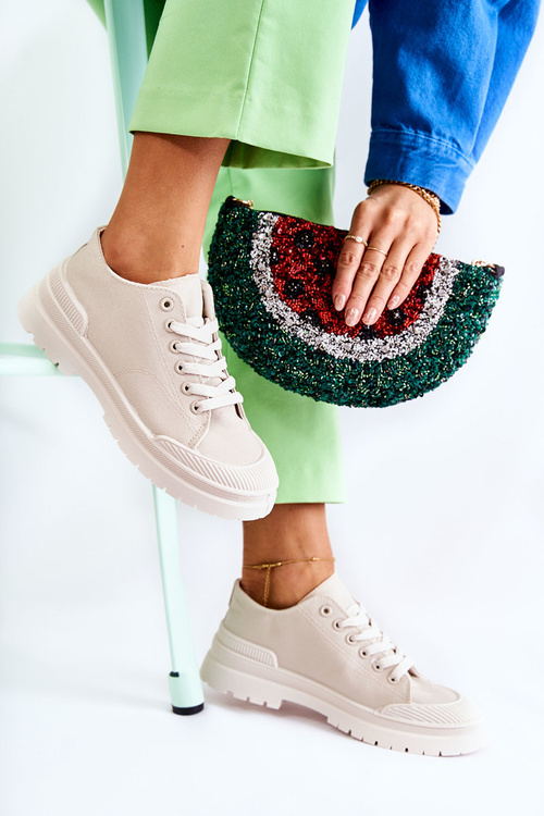 Dámske ľahké béžové tkaniny tenisky Parossa