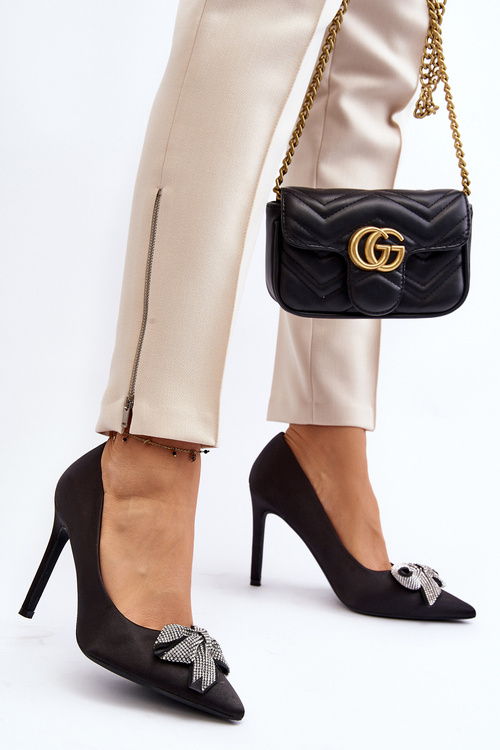 Boty s mašlí černé Fairine