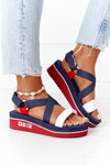 Veľká hviezda HH274A084 Navy Blue Wedge Sandals