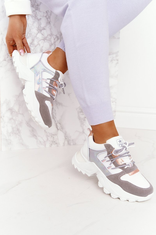 Dámské Sneakersy Na Masivní Podrážce Bílé Power